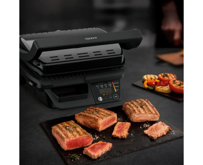 Гриль Tefal GC7P0810 прижимной Optigrill , 2000Вт, съёмные пластины, металл, черный