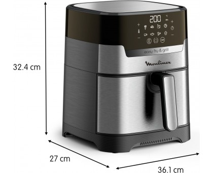 Мультипечь Moulinex EZ505D10 EasyFry&Grill Digital, 1550Вт, чаша-4.2л, сенс. управл., пластик, серый