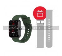 Смарт-годинник 2E 2E-CWW40BKGN-WS Alpha SQ Music Edition 46мм, 1.78", 368x448, AMOLED, BT 5.2, Чорно-зелений + ремінець сірий