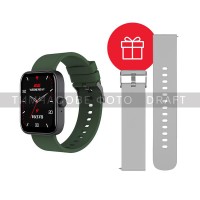 Смарт-часы 2E 2E-CWW40BKGN-WS Alpha SQ Music Edition 46мм, 1.78", 368x448, AMOLED, BT 5.2, Черно-зеленый + ремешок серый