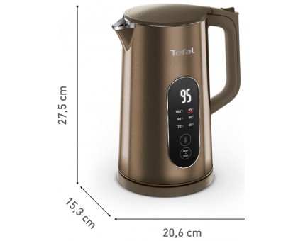 Электрочайник Tefal KI871FE0 Majestuo 1.7л, с двойными стенками, 6 темп.реж, сенс. управл., бронзовый