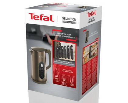 Электрочайник Tefal KI871FE0 Majestuo 1.7л, с двойными стенками, 6 темп.реж, сенс. управл., бронзовый