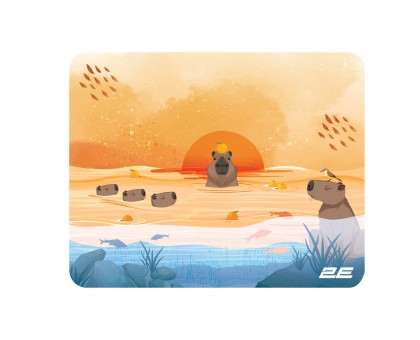 Килимок для миші 2E 2E-PAD-S-CAPY-YELLOW CAPYBARRA, S(250x200x2мм), жовтий