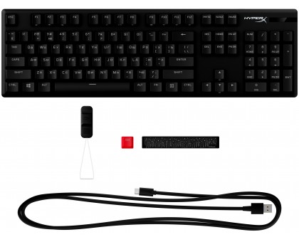 Клавіатура механічна HyperX 639N5AA Alloy Origins PBT 104key, AqUK, USB-A, EN/UA, RGB, чорний Клавіатура механічна HyperX 639N5AA Alloy Origins PBT 104key, AqUK, USB-A, EN/UA, RGB, чорний