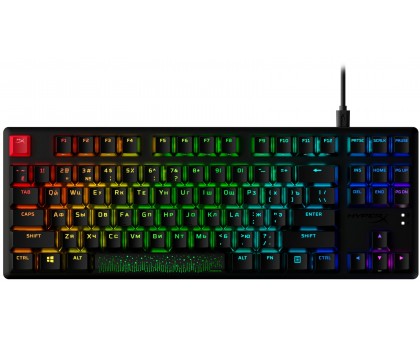 Клавіатура механічна HyperX 639N7AA Alloy Origins Core PBT 87key, Red, USB-A, EN/UA, RGB, чорний Клавіатура механічна HyperX 639N7AA Alloy Origins Core PBT 87key, Red, USB-A, EN/UA, RGB, чорний