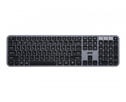 Клавіатура мембранна 2E 2E-KS240WG_UA KS240 110key, WL/BT, EN/UK, сіро-чорний