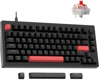 Клавіатура механічна Lemokey X4-A1-UA  X4 84Key, Keychron Red, USB-A, QMK/VIA, EN/UKR, Red led, чорний