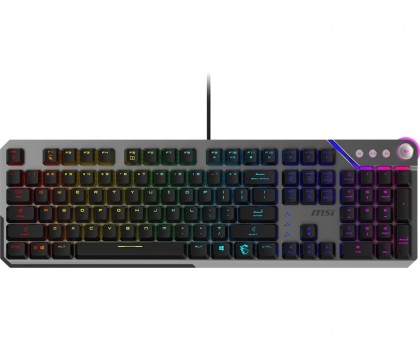Клавіатура механічна MSI S11-04UA225-CLA STRIKE 600 SILENT UA 104key, Kailh Midnight Pro Silent Tactile, USB-A, EN/UKR/RU, RGB, cрібний