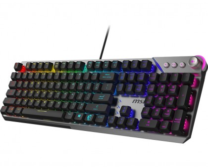 Клавіатура механічна MSI S11-04UA225-CLA STRIKE 600 SILENT UA 104key, Kailh Midnight Pro Silent Tactile, USB-A, EN/UKR/RU, RGB, cрібний