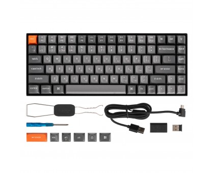 Клавіатура механічна Keychron K2M-A3-UA K2 Max 84Key, K Super Brown, WL/BT/USB-A, QMK, EN/UKR, White Led, чорний