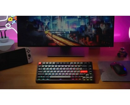 Клавіатура механічна Lemokey P1P-M3-UA  P1 Pro 84Key, Keychron Super Brown, WL/BT/USB-A, QMK/VIA, Hot-Swap, EN/UKR, RGB,  Knob, Carbon Black