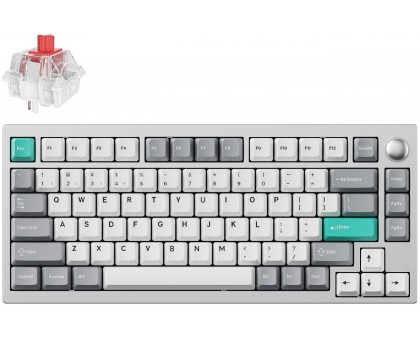 Клавіатура механічна Lemokey P1P-X1-UA  P1 Pro 84Key, Keychron Super Red, WL/BT/USB-A, QMK/VIA, Hot-Swap, EN/UKR, RGB,  Knob, Space Silver