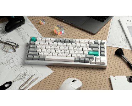 Клавіатура механічна Lemokey P1P-X1-UA  P1 Pro 84Key, Keychron Super Red, WL/BT/USB-A, QMK/VIA, Hot-Swap, EN/UKR, RGB,  Knob, Space Silver