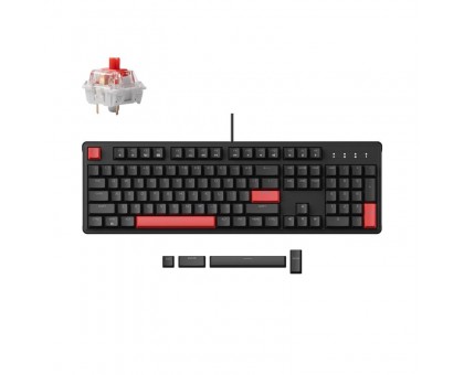 Клавіатура механічна Lemokey X3-H1-UA  X3 104Key, Keychron Red, USB-A, QMK/VIA, Hot-Swap, EN/UKR, RGB, чорний