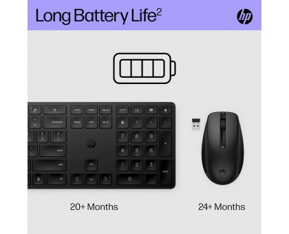 Комплект клавіатура та миша HP 4R013AA 650, WL, EN/UK, чорний