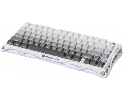 Клавіатура механічна GravaStar GSK1_GWHT Mercury K1 80keys, GravaStar GSK1_GWHT x Kailh Cheery Pink, EN/UKR, BT/WL/USB, білий