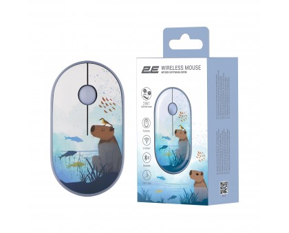 Миша 2E 2E-MF300WCAPIBARABL MF300 CAPYBARA:SWIM Silent WL BT, синій