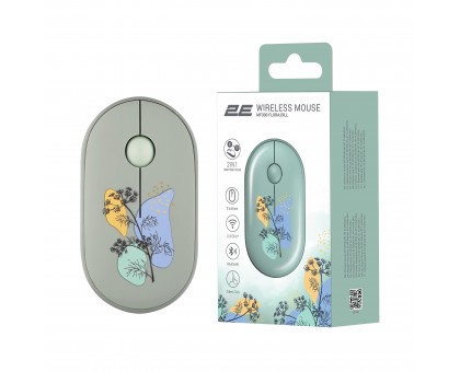 Мышь 2E 2E-MF300WFLORAGN MF300 FLORA:DILL Silent WL BT, зелёный