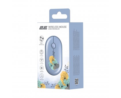 Мышь 2E 2E-MF300WFLORABL MF300 FLORA:MALLOW Silent WL BT, синий