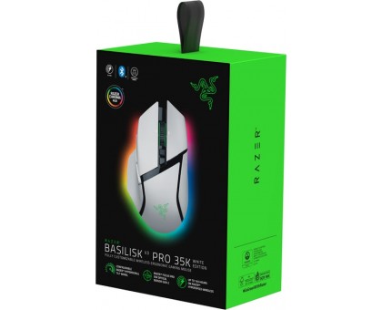 Миша Razer RZ01-05240200-R3G1 Basilisk V3 Pro 35K, RGB, USB-A/WL/BT, білий