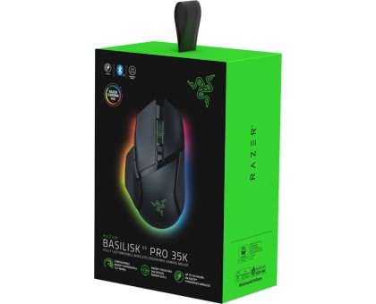 Мышь Razer RZ01-05240100-R3G1 Basilisk V3 Pro 35K, RGB, USB-A/WL/BT, чёрный