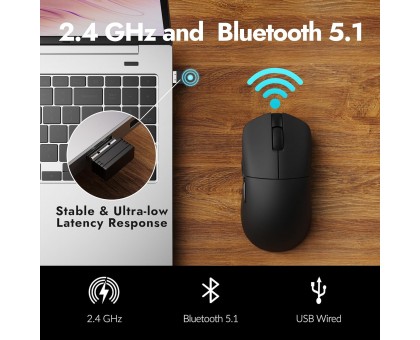 Миша Lemokey G1-A1 G1 USB-A/USB-C/WL/BT, 8K, чорний