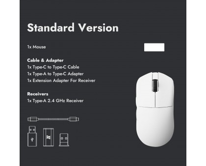 Миша Lemokey G1-A2 G1 USB-A/USB-C/WL/BT, 8K, білий