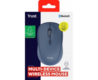 Миша Trust 25455_TRUST Yvi+ Compact Multi-Device, WL/BT/USB-A, синій