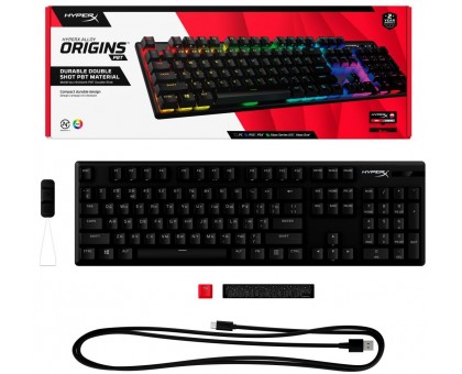 Клавіатура механічна HyperX 639N3AA Alloy Origins PBT 104key, Red, USB-A, EN/UA, RGB, чорний