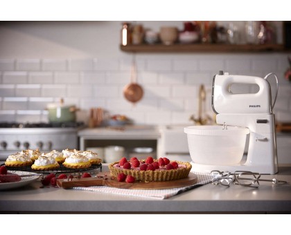 Міксер Philips HR3745/00 стаціонарний Viva Collection 450Вт, насадки-4, чаша-пластик, 3л, біло-сірий Міксер Philips HR3745/00 стаціонарний Viva Collection 450Вт, насадки-4, чаша-пластик, 3л, біло-сірий