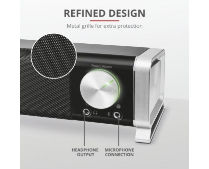 Акустическая система Trust 21046_TRUST Asto Саундбар, USB/AUX, Черный Акустическая система Trust 21046_TRUST Asto Саундбар, USB/AUX, Черный