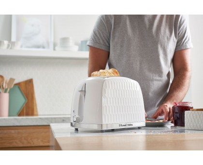 Тостер Russell Hobbs 26060-56 Honeycomb 850Вт, широкі слоти, пластик, білий