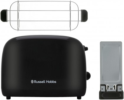 Тостер Russell Hobbs 26550-56 Colours Plus 1600Вт, підігрів, розморожування, метал., чорний