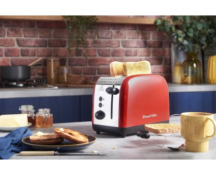 Тостер Russell Hobbs 26554-56 Colours Plus 1600Вт, подогрев, разморозка, металл, красный Тостер Russell Hobbs 26554-56 Colours Plus 1600Вт, подогрев, разморозка, металл, красный