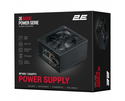 Блок питания 2E 2E-BP400-120APFC Basic Power (400W), 80%, 120мм, 1xMB 24pin(20+4), 1xCPU 8pin(4+4), 3xMolex, 4xSATA, 1xPCIe 8pin(6+2) Блок питания 2E 2E-BP400-120APFC Basic Power (400W), 80%, 120мм, 1xMB 24pin(20+4), 1xCPU 8pin(4+4), 3xMolex, 4xSATA, 1xPCIe 8pin(6+2)
