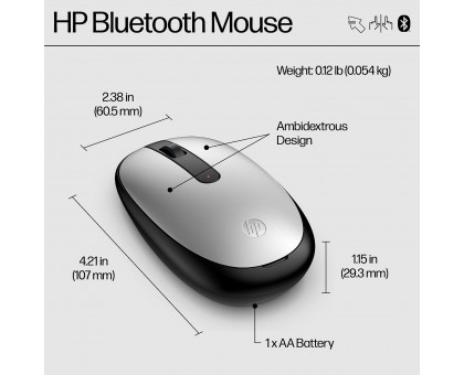 Мышь HP 43N04AA 240, BT, серебристый Мышь HP 43N04AA 240, BT, серебристый