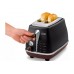 Тостер DeLonghi Icona Vintage 900Вт, метал, односторонній підігрів, чорний
