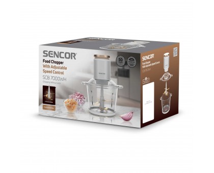 Измельчитель Sencor SCB7000WH, 800Вт, чаша-3л, стекло, белый