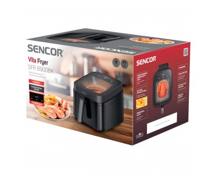 Мультипечь Sencor SFR6900BK Vita, 1700Вт, чаша-6.5л, сенсорное управл., 12 программ, пластик, черный Мультипечь Sencor SFR6900BK Vita, 1700Вт, чаша-6.5л, сенсорное управл., 12 программ, пластик, черный