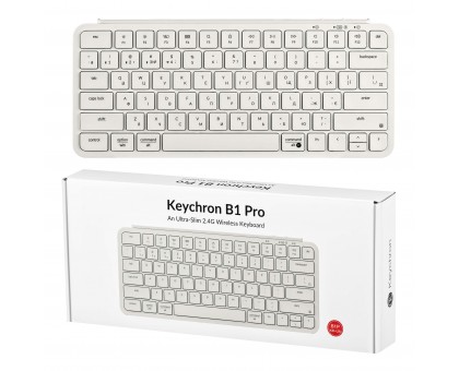 Клавиатура мембраная Keychron B1P-K8-UA B1 Pro, USB/WL/BT, ivory white Клавиатура мембраная Keychron B1P-K8-UA B1 Pro, USB/WL/BT, ivory white
