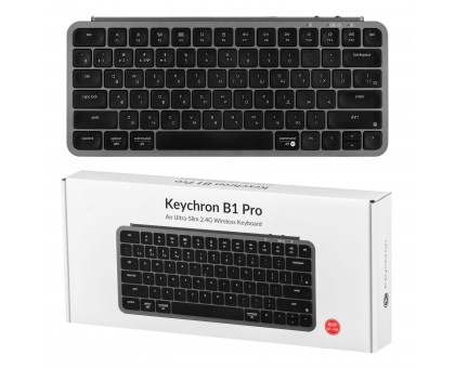 Клавіатура мембрана Keychron B1P-K1-UA B1 Pro, USB/WL/BT, space gray Клавіатура мембрана Keychron B1P-K1-UA B1 Pro, USB/WL/BT, space gray