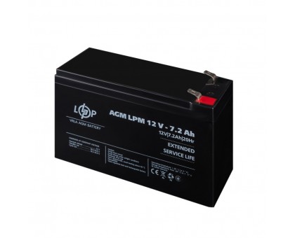 Розпродаж Акумулятор AGM LPM 12V - 7.2 Ah Розпродаж Акумулятор AGM LPM 12V - 7.2 Ah