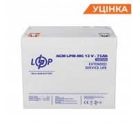 Розпродаж (13634) Акумулятор мультигелевий AGM LPM-MG 12V - 75 Ah 09/2023