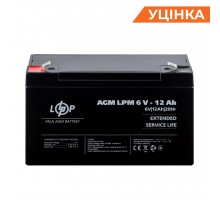 Распродажа (4159) Аккумулятор AGM LPM 6V - 12 Ah (11-2023)