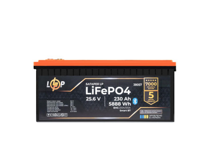 Аккумулятор LP LiFePO4 25,6V - 230 Ah (5888Wh) (BMS 200A/100А) пластик Smart BT