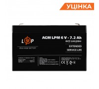 Розпродаж (3859) Акумулятор AGM LPM 6V - 7.2 Ah (052024)