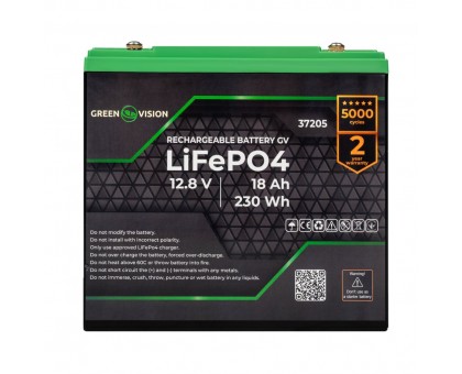Аккумулятор GV LiFePО4 12V (12,8V) - 18 Ah (230Wh) Аккумулятор GV LiFePО4 12V (12,8V) - 18 Ah (230Wh)