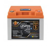 Акумулятор LP LiFePO4 12,8V - 50 Ah (640Wh) (BMS 80А/50A) пластик LCD Smart BT