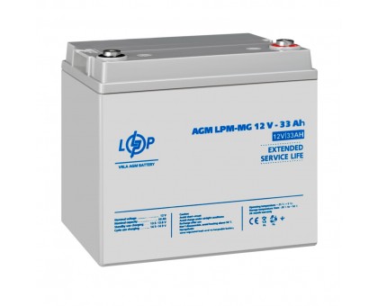 Акумулятор мультигелевий LPM-MG 12V - 33 Ah + праворуч Акумулятор мультигелевий LPM-MG 12V - 33 Ah + праворуч