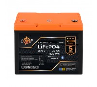 Акумулятор LP LiFePO4 25,6V - 32 Ah (820Wh) (BMS 40A/32А) пластик Smart BT
